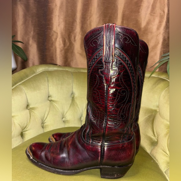 Mens Size 9.5 E  Lucchese Classics Black Cherry L6630 USA Cowboy Boots sold 3/13 - Picture 7 of 10